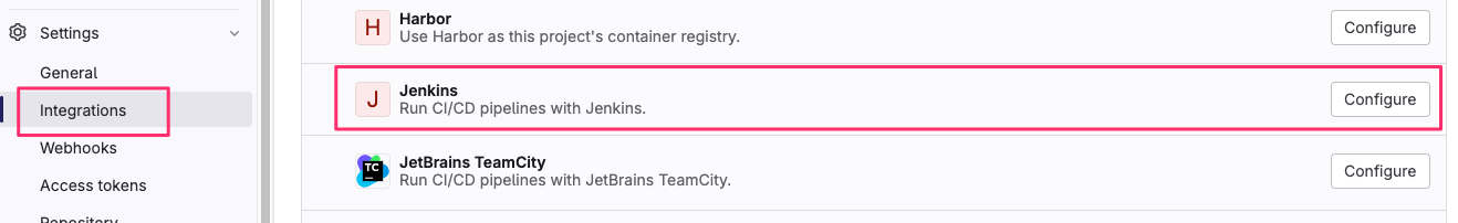gitlab Integrations jenkins